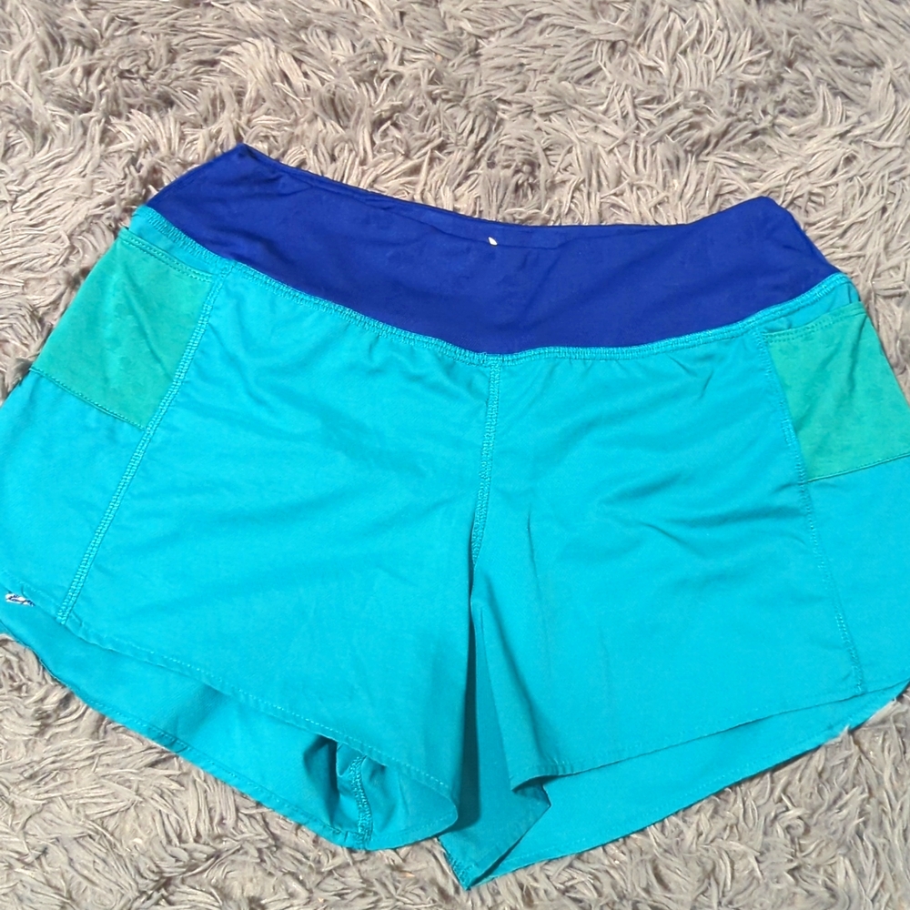 Women's Athletic Shorts in Blue and Green